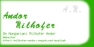 andor milhofer business card